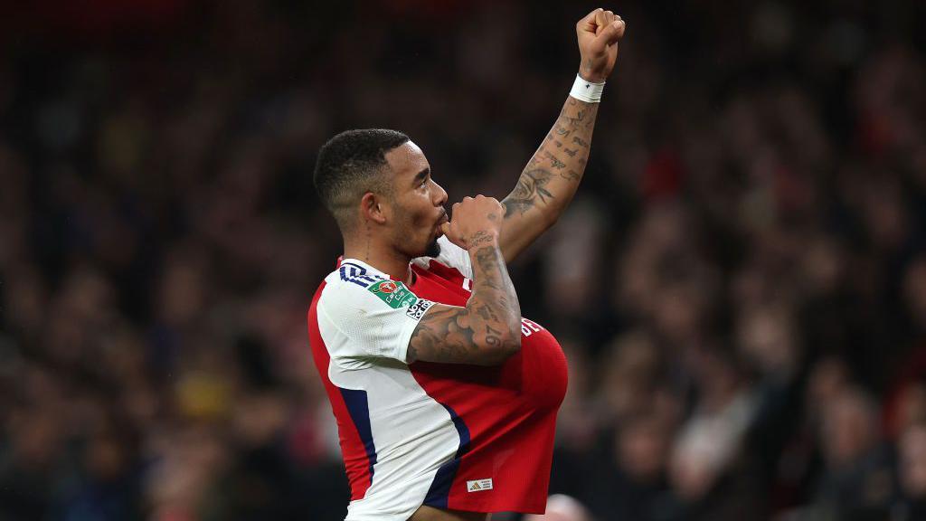 Gabriel Jesus of Arsenal celebrates