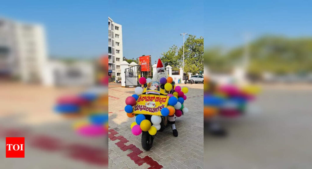 Santa on wheels spreads environment awareness | Mangaluru News