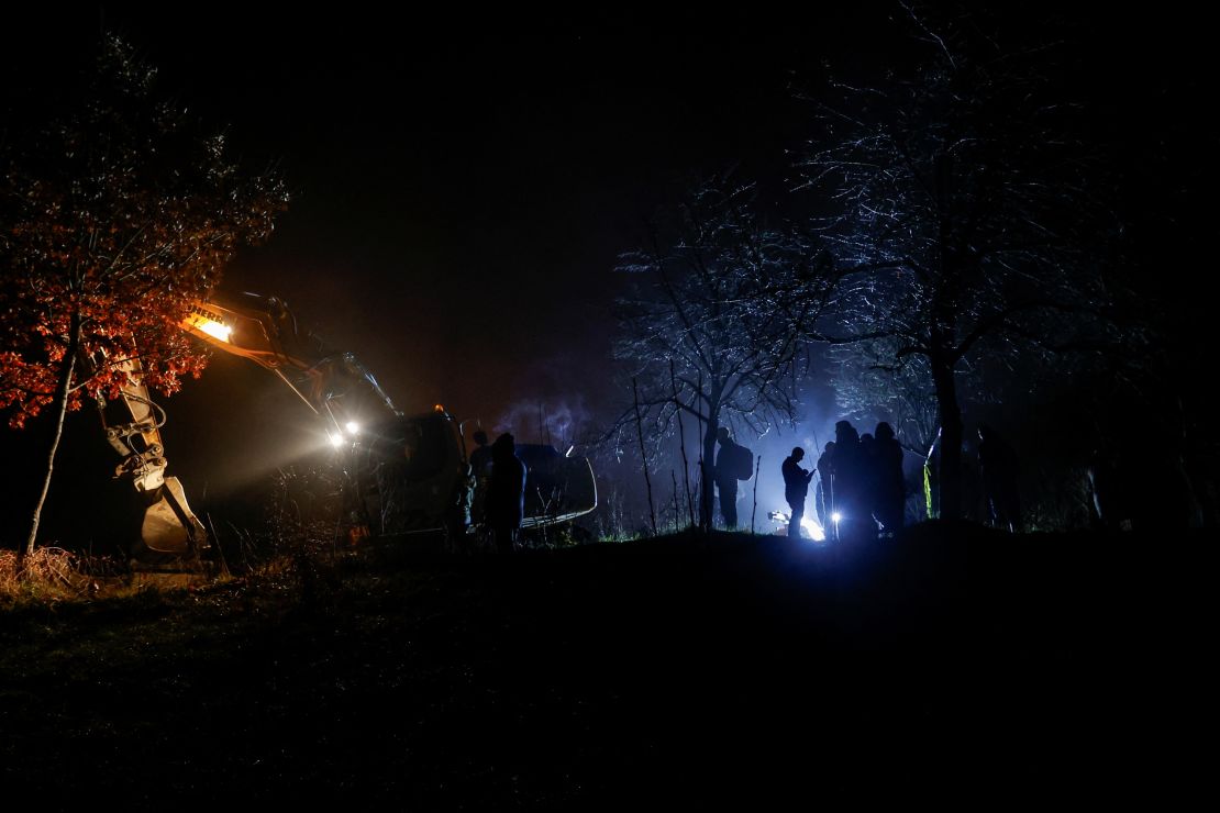 The scene near the damaged canal on November 30.