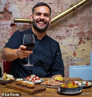 Spanish chefs have shared the dos, don'ts and definitely don'ts of eating out in Spain with MailOnline. Pictured above is Alejandro Nunez, the head chef at La Feria restaurant