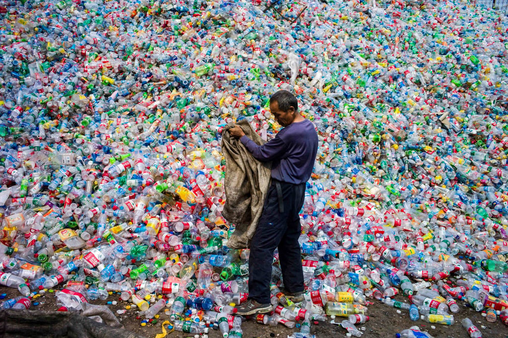 Plastic pollutants such as water bottles can break down into smaller particles, known as microplastics. Photo: AFP