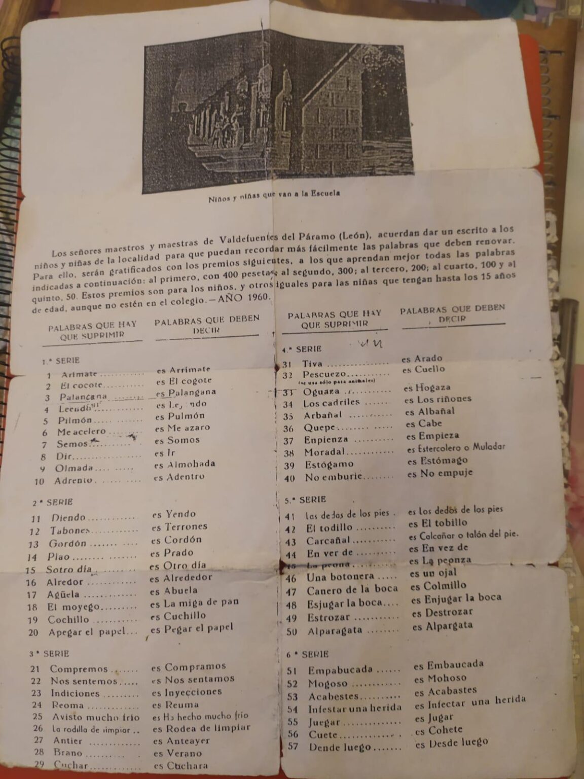 "Words that must be suppressed" or how the Leonese language was suppressed in León (1960).