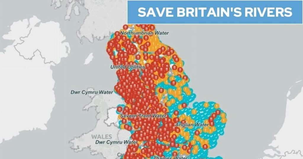 Almost 3,000 sewage warnings in force across England as Storm Darragh hits