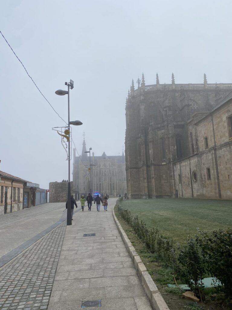 Astorga in the morning with fog