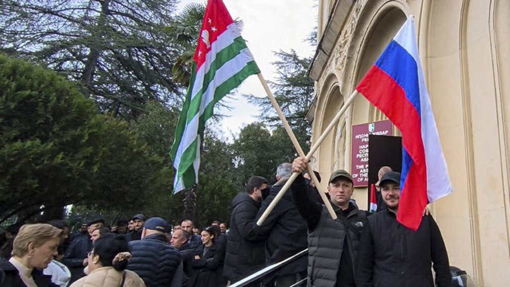Police and protesters clash in Georgia's separatist Abkhazia region over pro-Moscow property measure