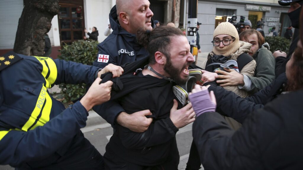 Police in Georgia break up protesters' camp in Tbilisi but they quickly return
