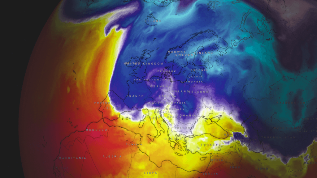 A dramatic winter storm drags across western and central Europe over the weekend