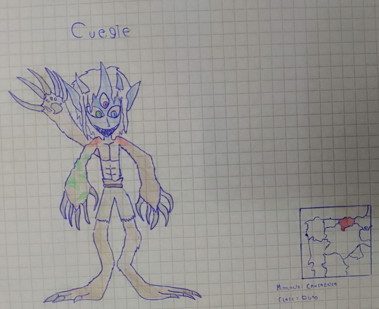 My Illustration of "Cuegle", a Monster similar to an Ogre from Cantabrian Mythology