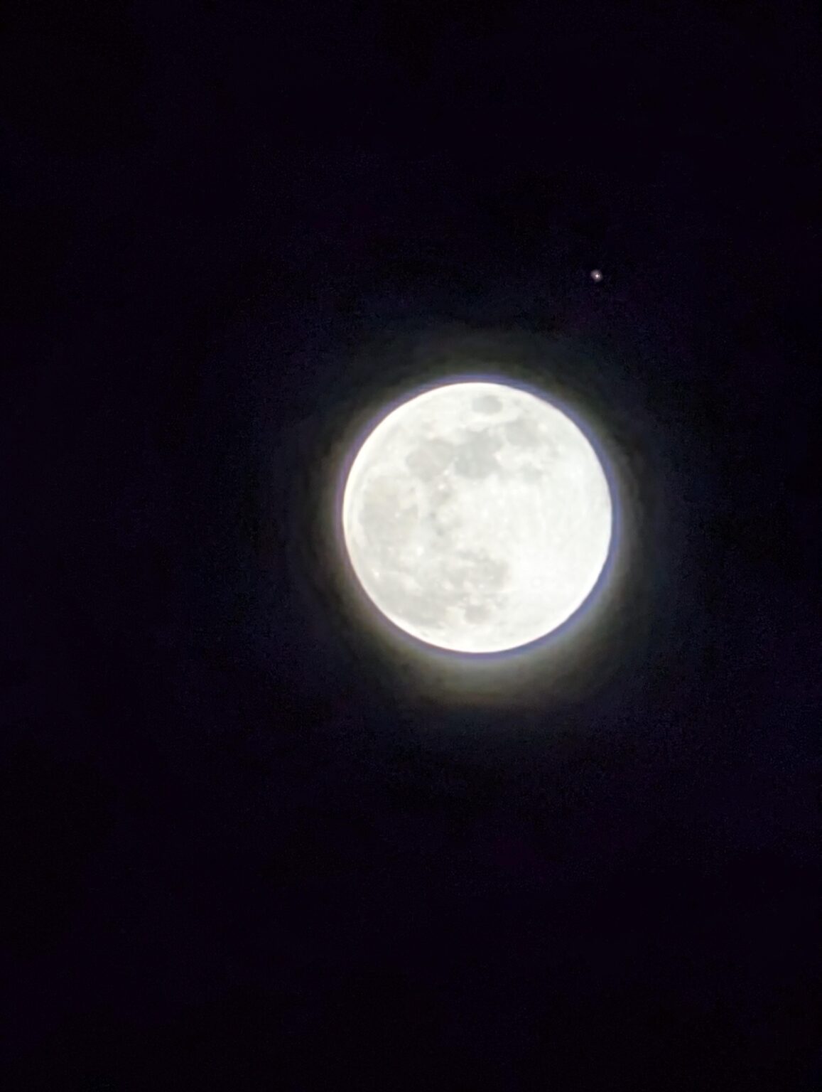 Mars behind the moon