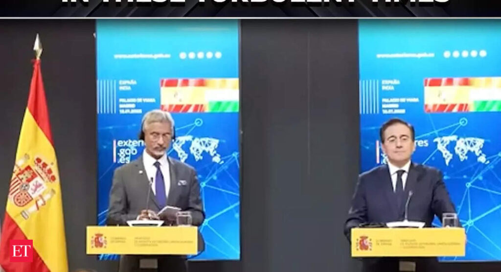 India’s ties with Spain, EU can be ‘stabilising factor in these turbulent times’: EAM Jaishankar – The Economic Times Video India's ties with Spain, EU can be 'stabilising factor in these turbulent times': EAM Jaishankar - The Economic Times Video