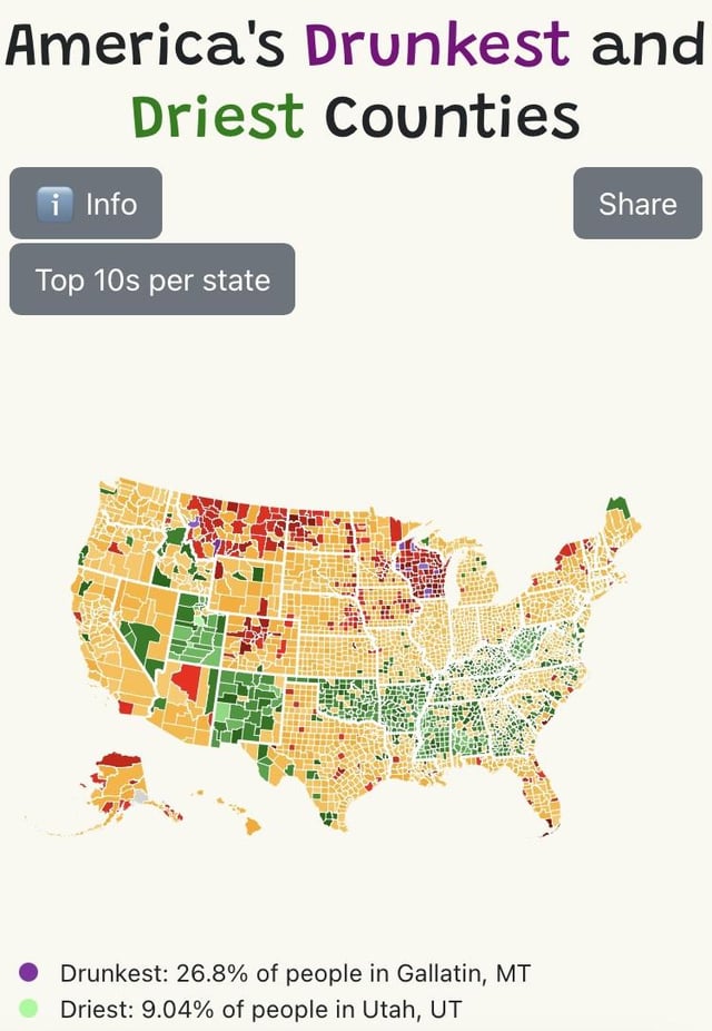 Drunkest and Driest Counties in America