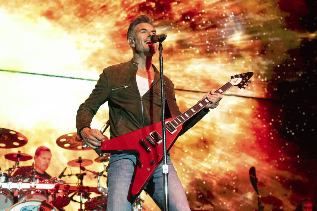 311 to play Raiders’ halftime in season finale | Kats | Entertainment Nick Hexum of 311 performs during KROQ Almost Acoustic Christmas on Saturday, Dec. 9, 2023, at ...