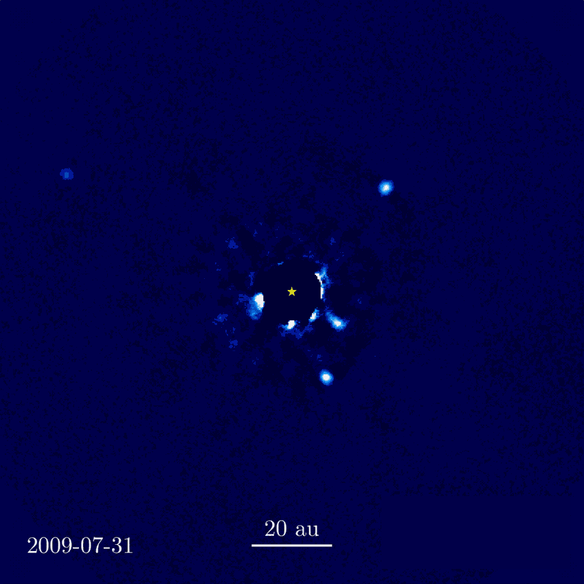 HR 8799 was the first star whose planetary system was confirmed via direct imaging