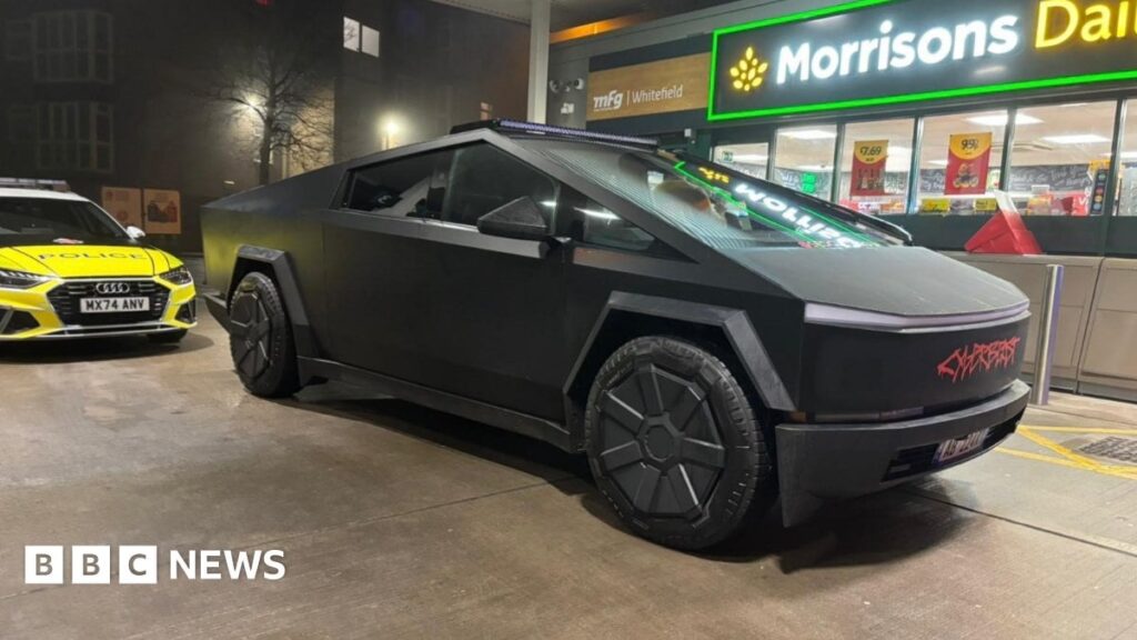 Driver stopped in Tesla Cybertruck banned in UK