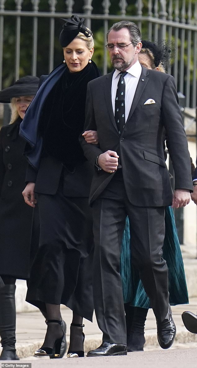 Prince Nikolaos and Princess Tatiana were pictured together in February 2024 for the late King of Greece's Thanksgiving service at St George's Chapel in Windsor Castle