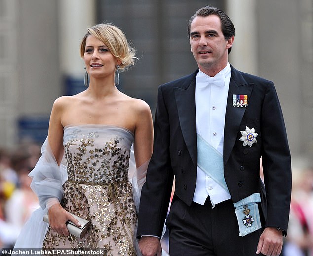 Prince Nikolaos and Princess Tatiana pictured in 2010, before their marriage, attending the wedding of Crown Princess Victoria of Sweden and Daniel Westling