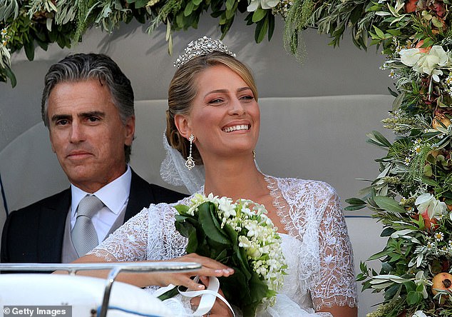 Tatiana Blatnik and her stepfather Atilio Brillembourg are seen at her 2010 wedding in Spetses, Greece