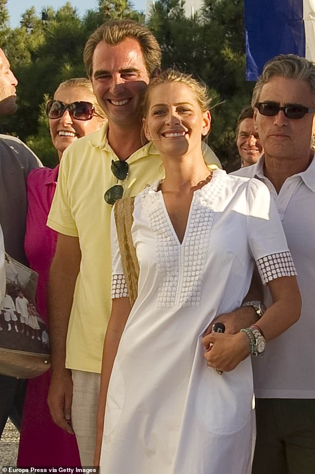 Pictured (L-R) Marie-Blanche Brillembourg, Prince Nikolaos, Tatiana Blatnik, and Atilio Brillembourg in August 2010