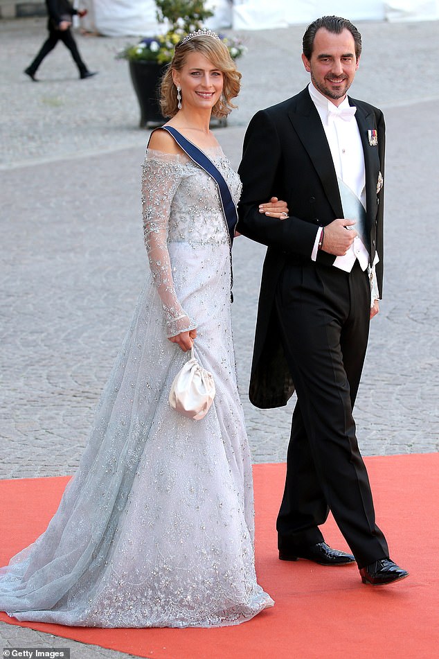 Prince Nikolaos of Greece and family friend Chrysí Vardinogianni are engaged, according to local media - less than a year after his shock split from his wife of 14 years Princess Tatiana (pictured together in 2015)