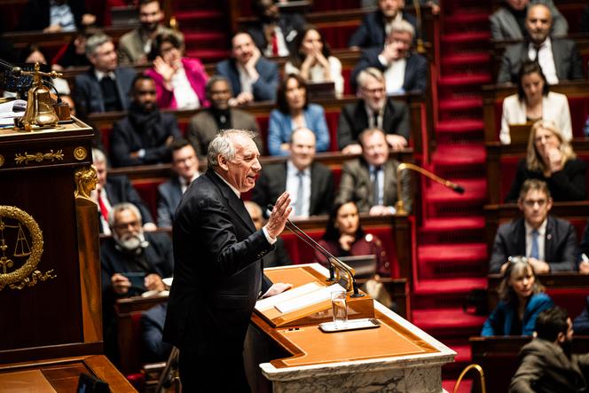 During the government policy statement by Prime Minister François Bayrou, at the Assemblée Nationale in Paris, France on January 14, 2025.
