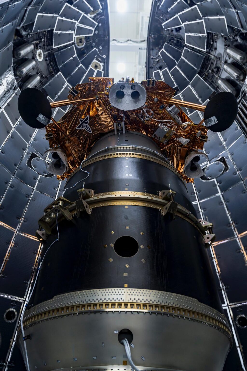 NASA CLPS Firefly Blue Ghost Mission 1 being stacked prior to launch last week