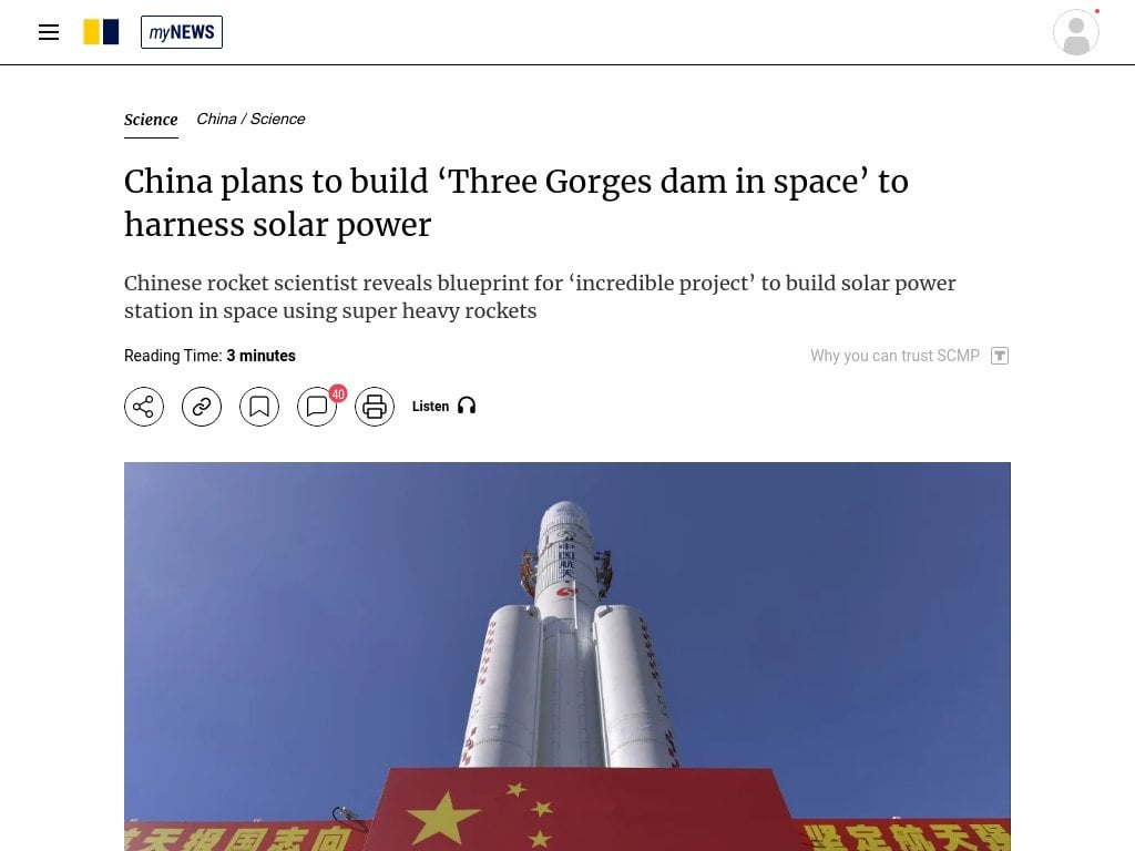 China plans to build ‘Three Gorges dam in space’ to harness solar power
