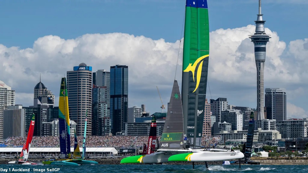 Flying start for Dylan Fletcher and Emirates GBR on Day 1 of New Zealand Sail Grand Prix – Sailweb