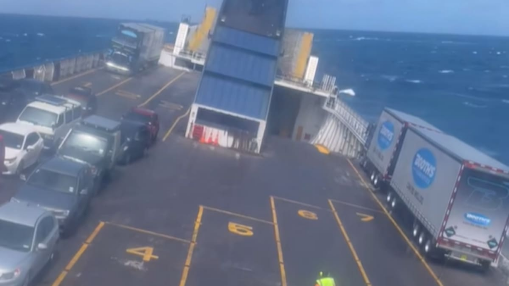 Bluebridge ferry swaying during Cook Strait crossing captured in dramatic video Bluebridge ferry swaying during Cook Strait crossing captured in dramatic video