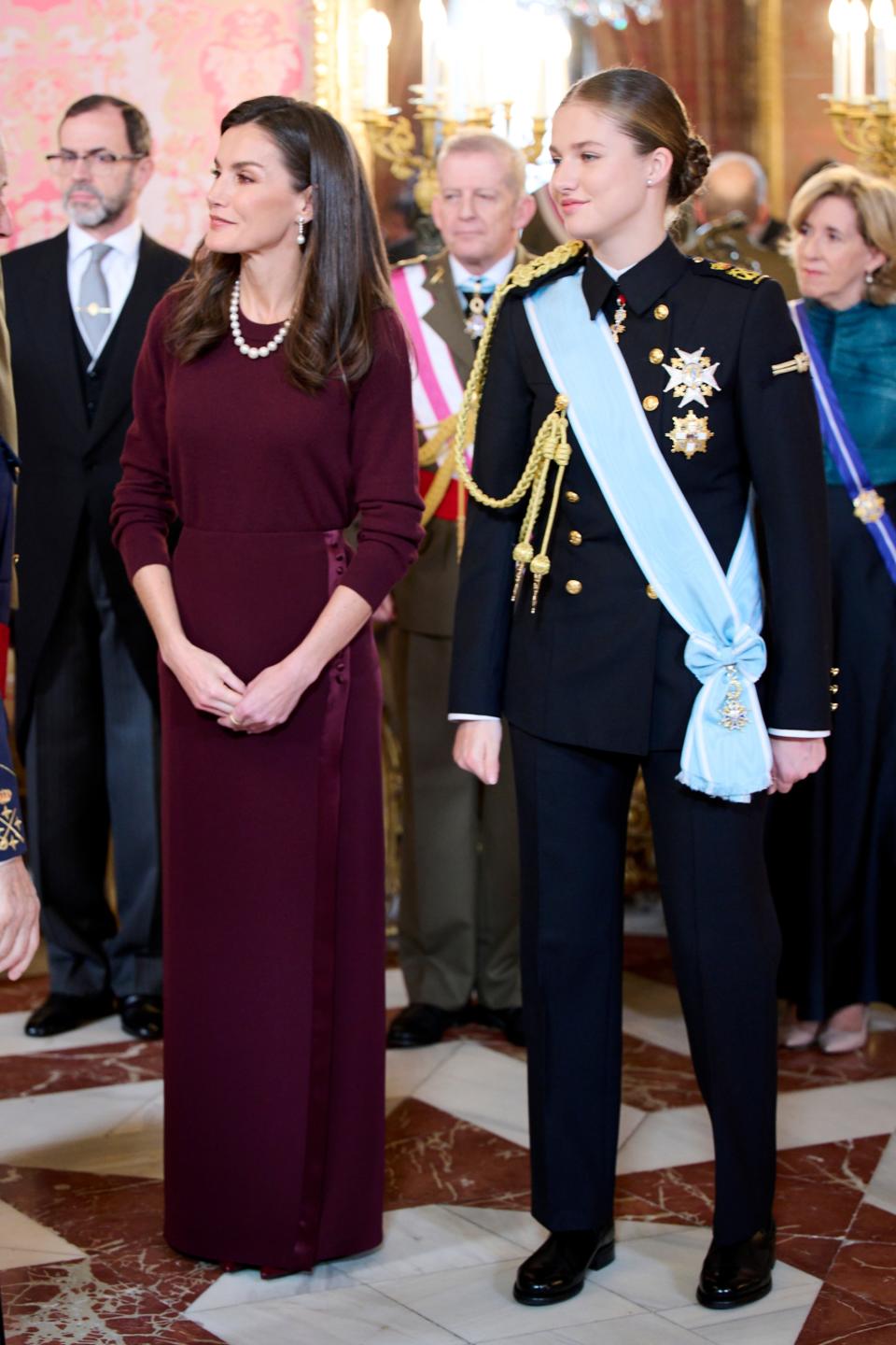 Queen Letizia, Pascua Militar ceremony, Madrid, royal palace, Spain, Crown Princess Leonor