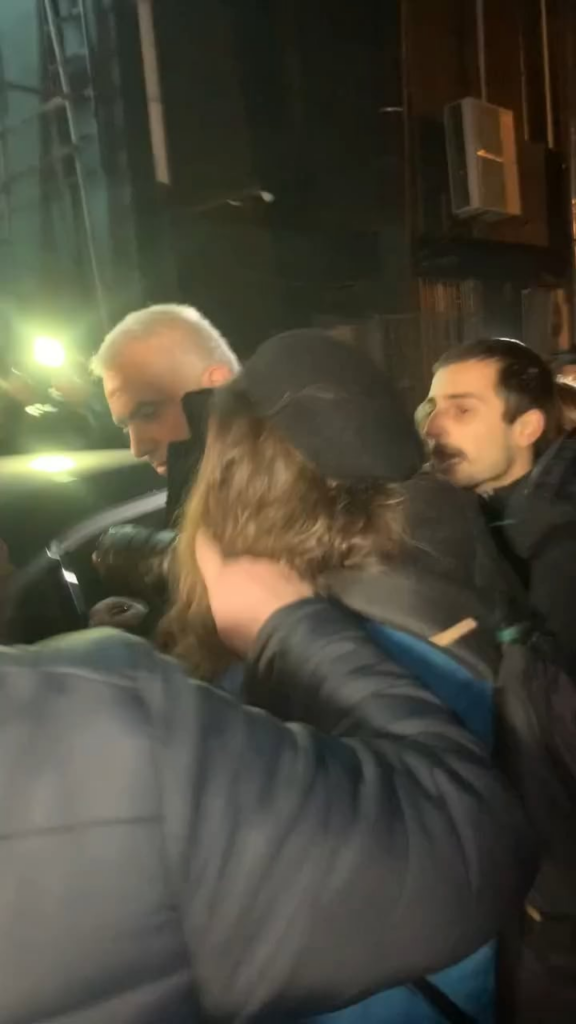 Eggs were thrown at the judge coming out of the party.