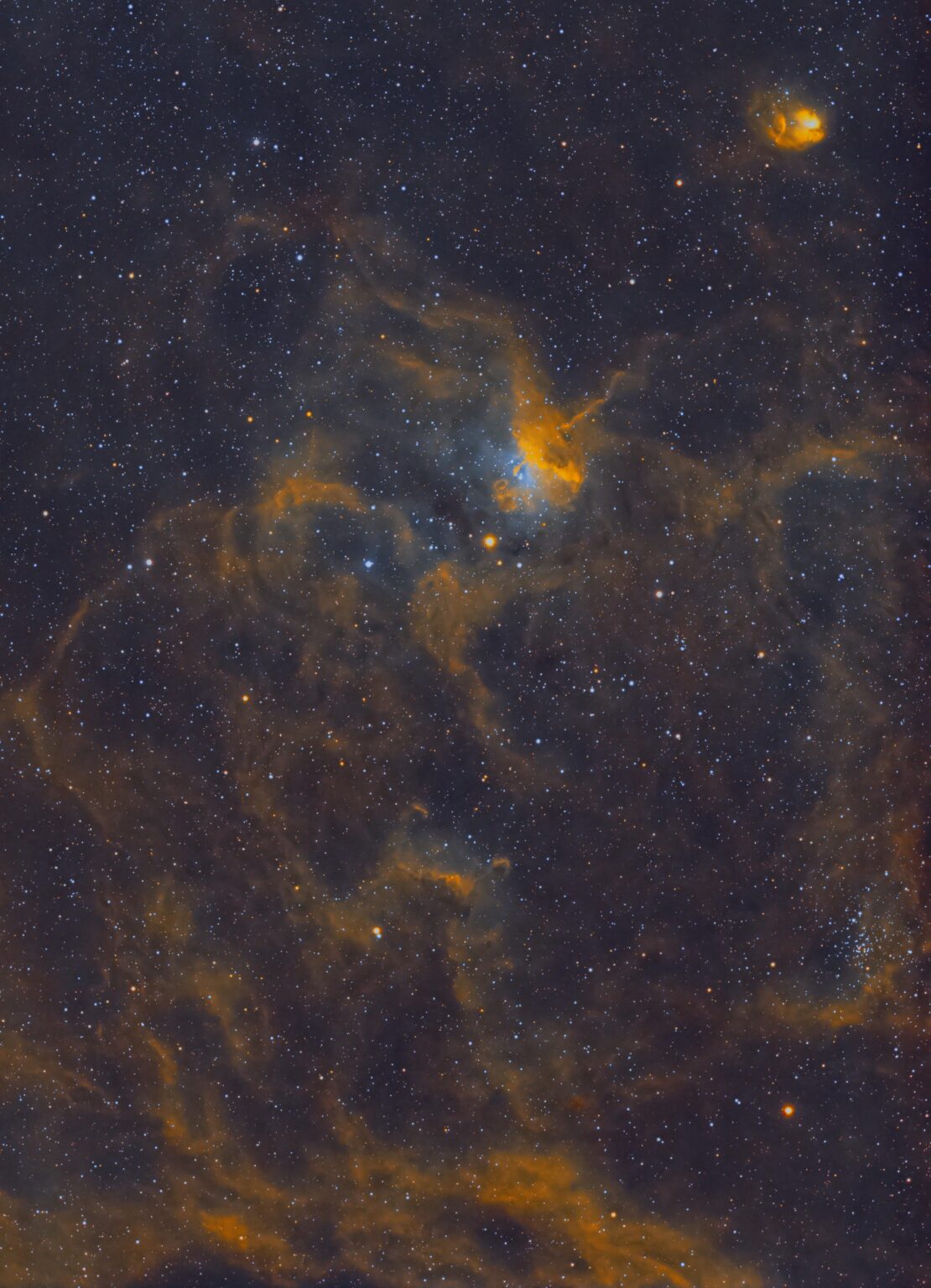 The Spider and Fly Nebulae from Backyard Telescope