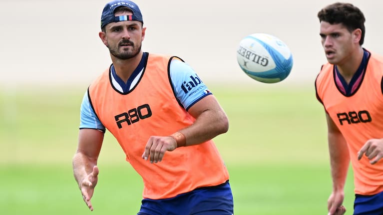 Blues No.10 Harry Plummer in training today.
