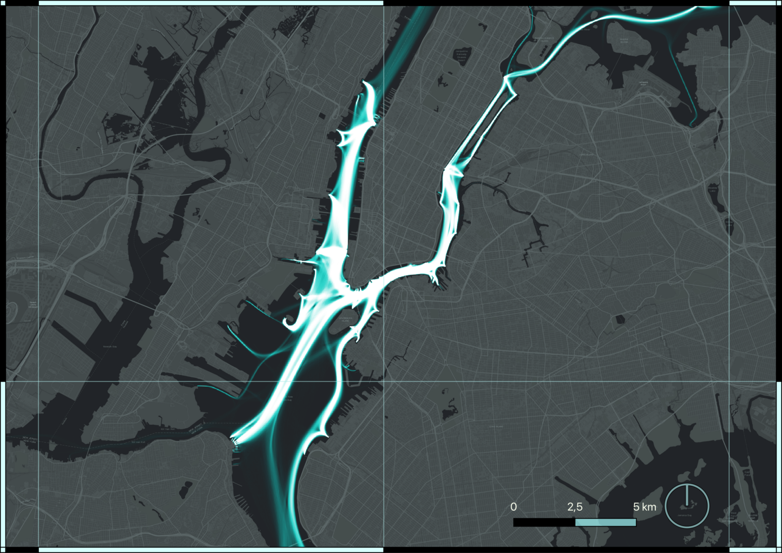 NYC 1 year of ferry traffic [OC]