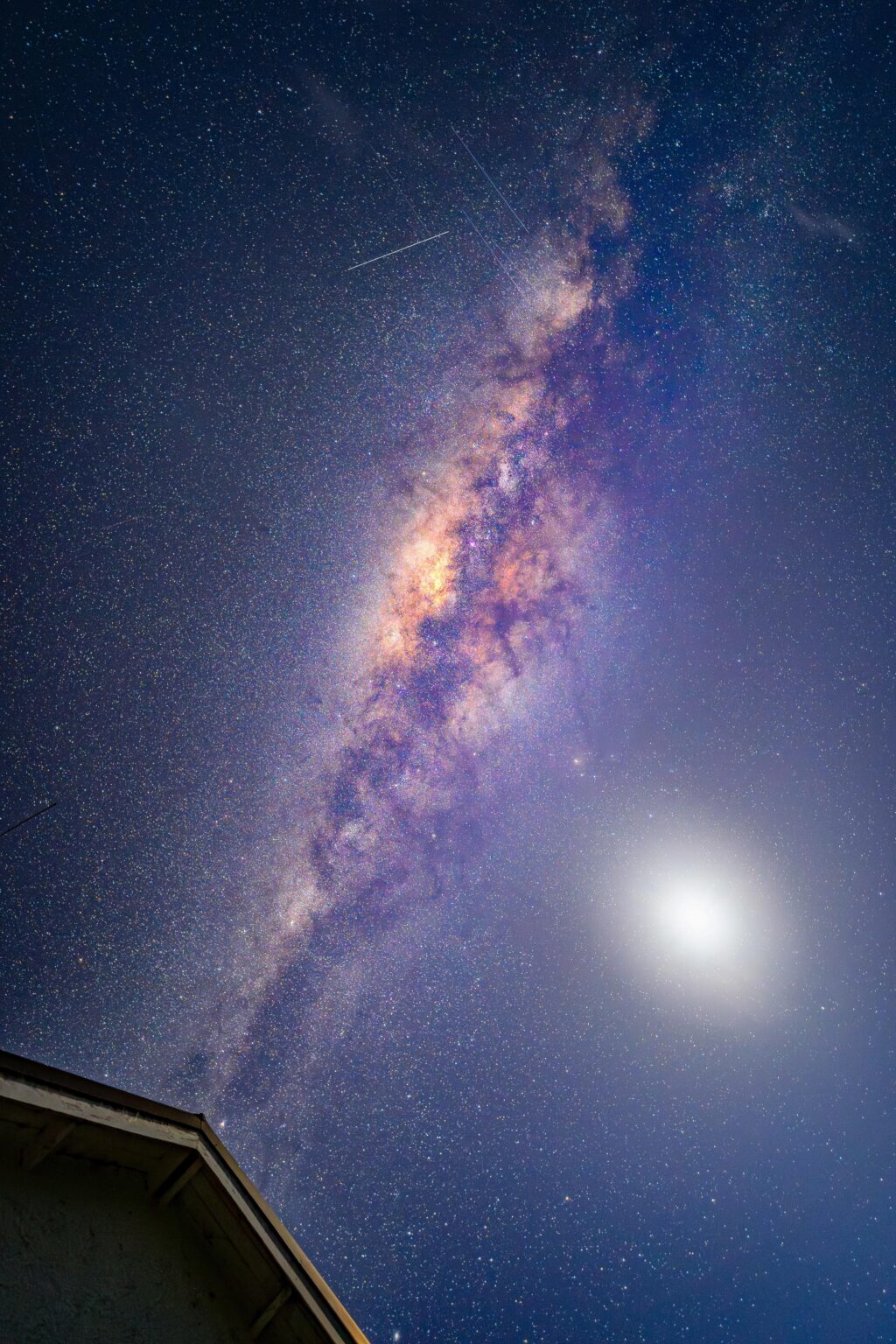 The milky way and the moon above my house, Southland NZ