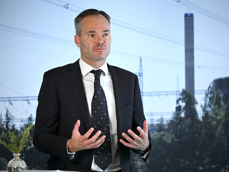 Minister of Climate and the Environment Kai Mykkänen (NCP) talked about nuclear power at a press conference organised by Fortum, a majority state-owned power company, in Loviisa on 2 September 2024.