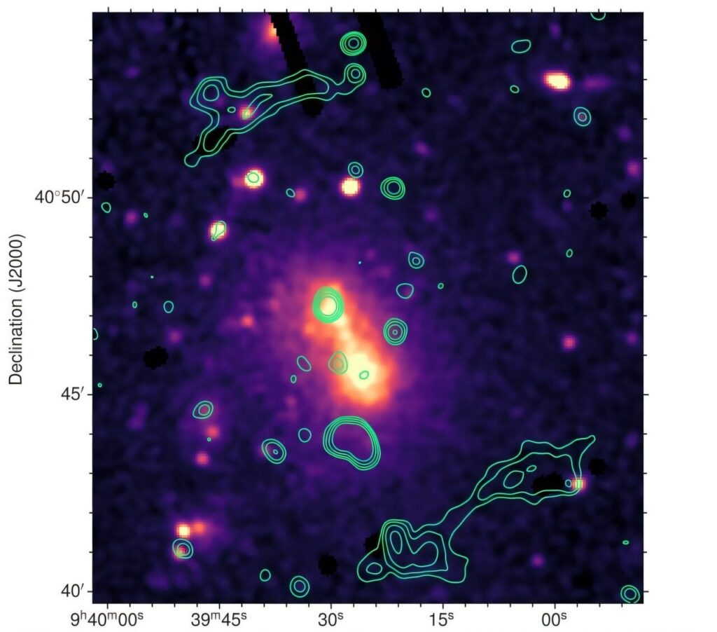 X-ray observations uncover merger process in a nearby low-mass galaxy cluster