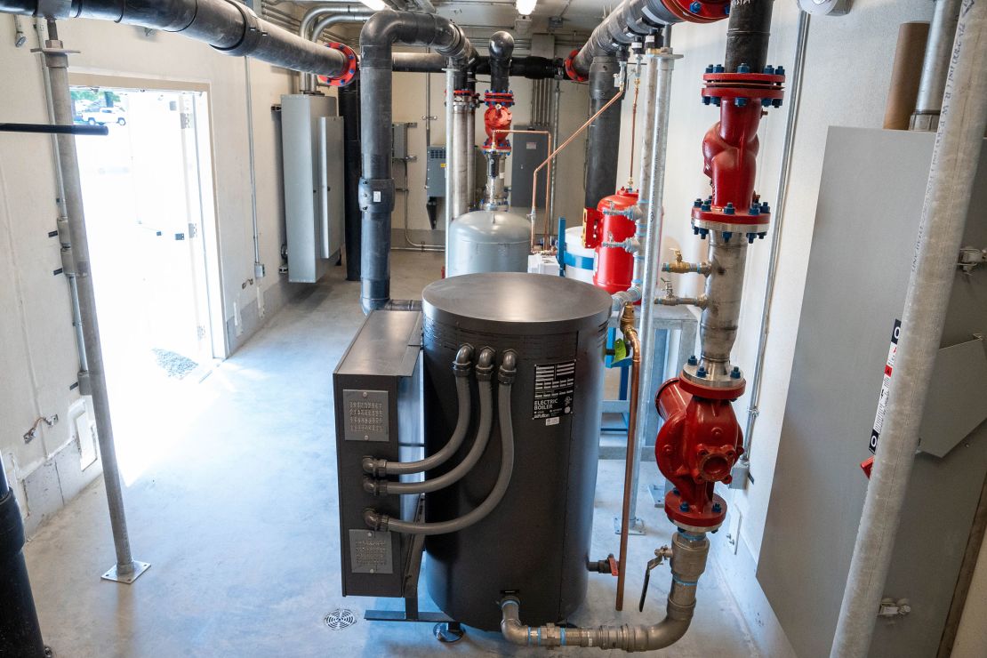 The interior of the pump house.