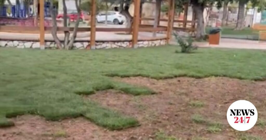 The lawn was stolen from the municipality of Hellinikon - "I thought I had seen it all" says the mayor