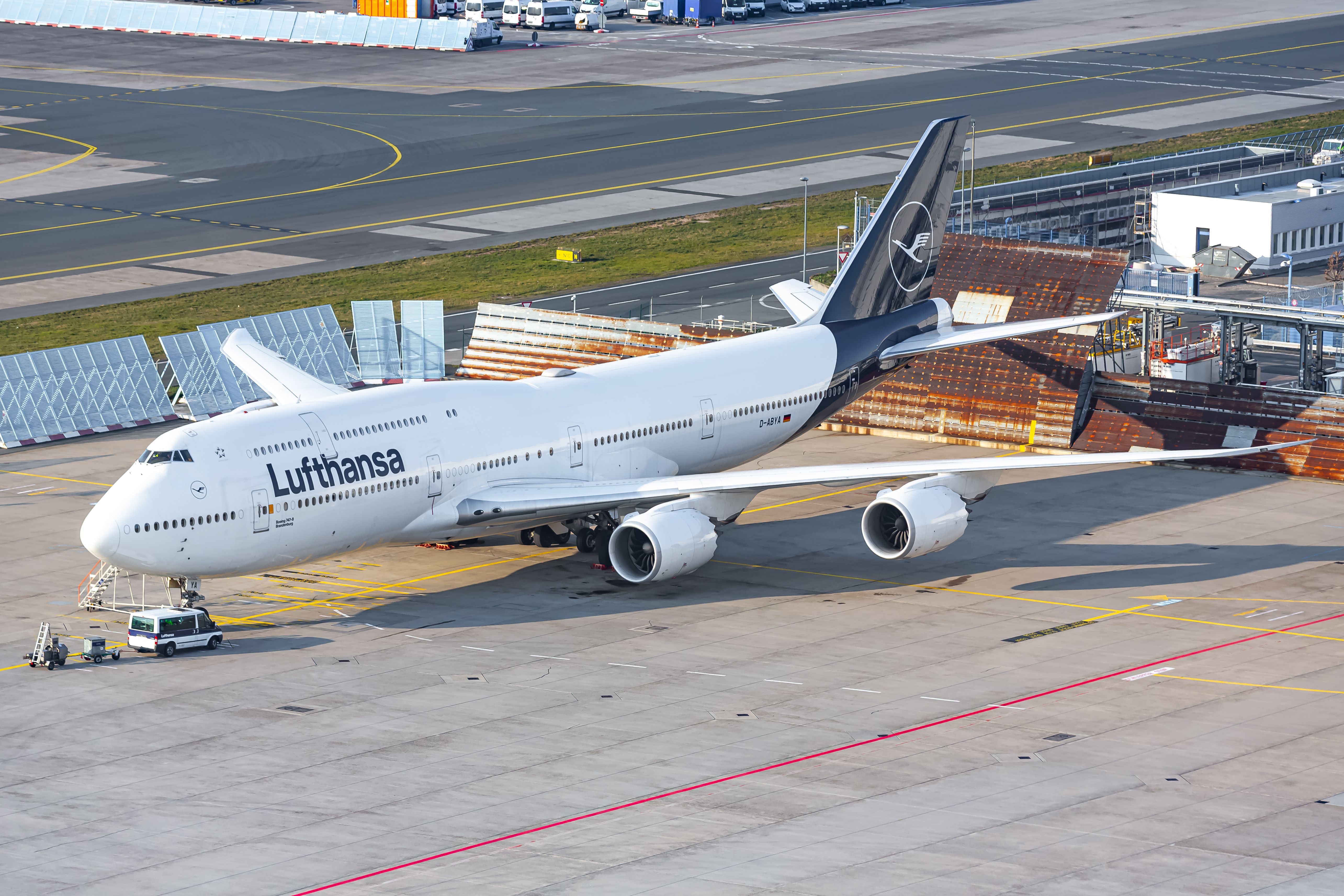 Lufthansa Boeing 747 Parked In Frankfurt