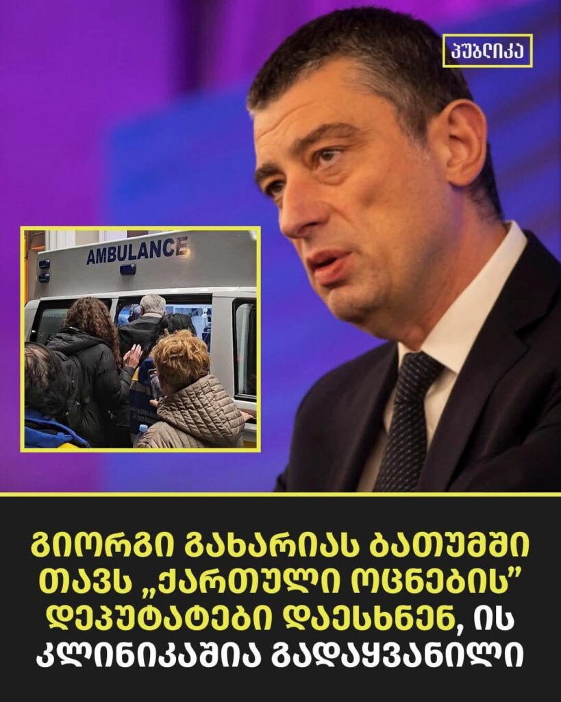 GD MPs Dito Samkharadze, Varlam Liparteliani and several others attacked former prime minister, now in opposition Giorgi Gakharia. he was hospitilized