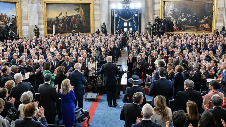 President Trump delivers his inauguration speech. 