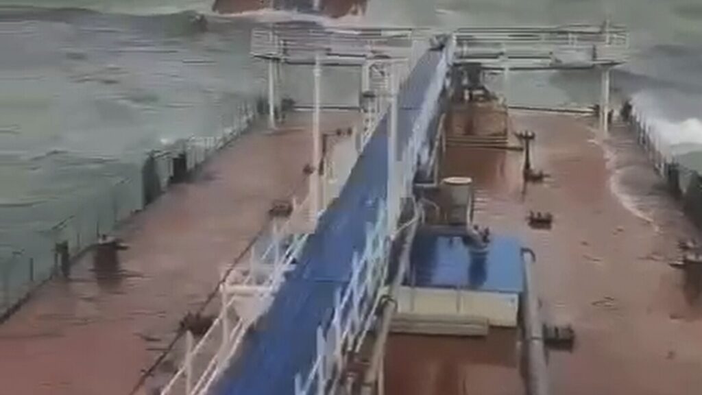 Russia warns of severe environmental damage as oil from damaged tankers washes up on beaches