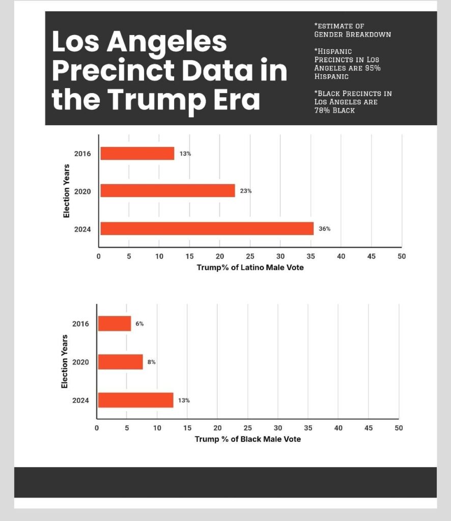 [OC] Los Angeles precinct data of Male POC every election