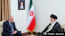 Iran - Iran's Supreme Leader Ayatollah Ali Khamenei meets Armenian Prime Minister Nikol Pashinian, Tehran, July 30, 2024.