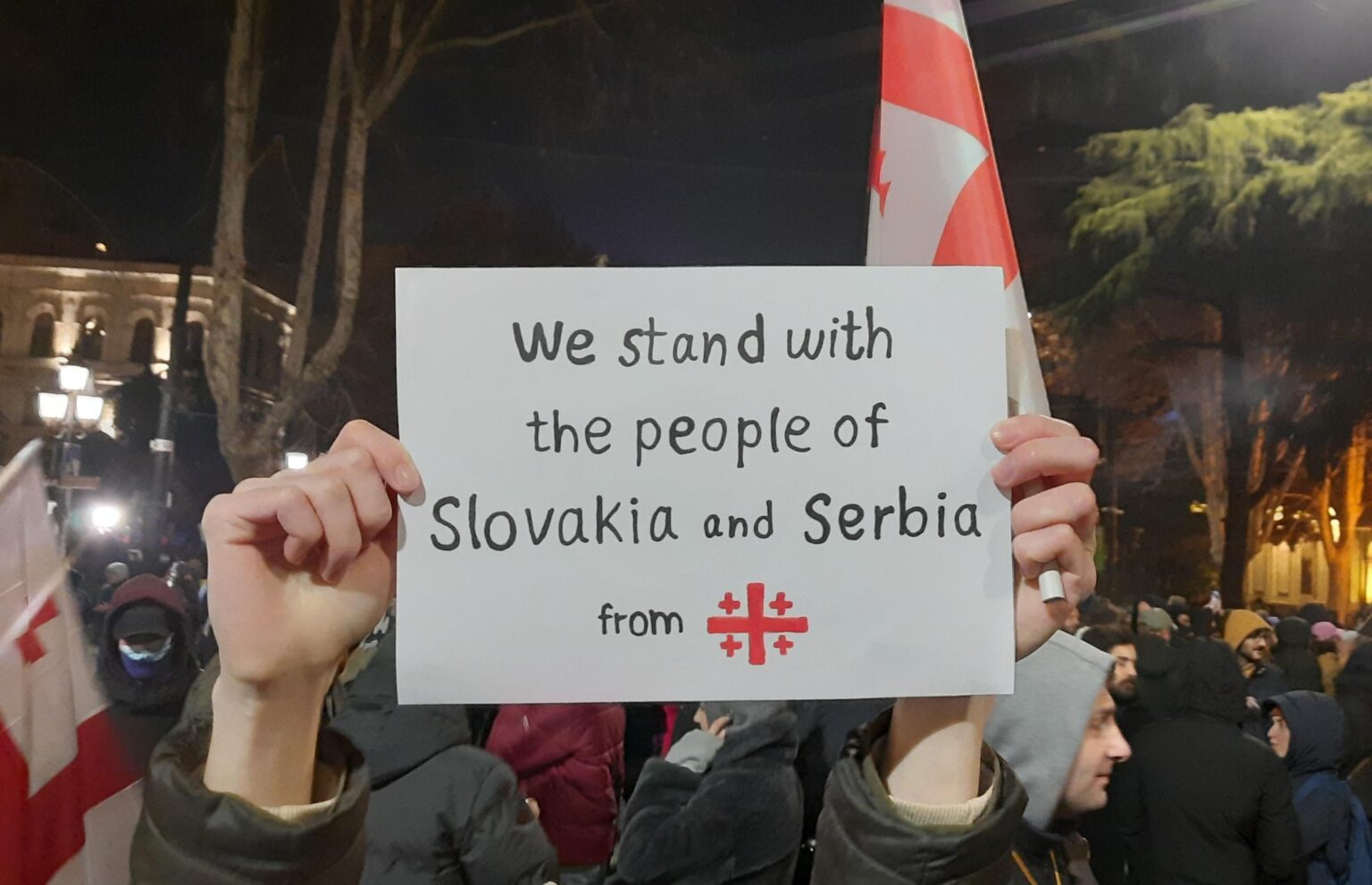 From the protest in Tbilisi, Georgia