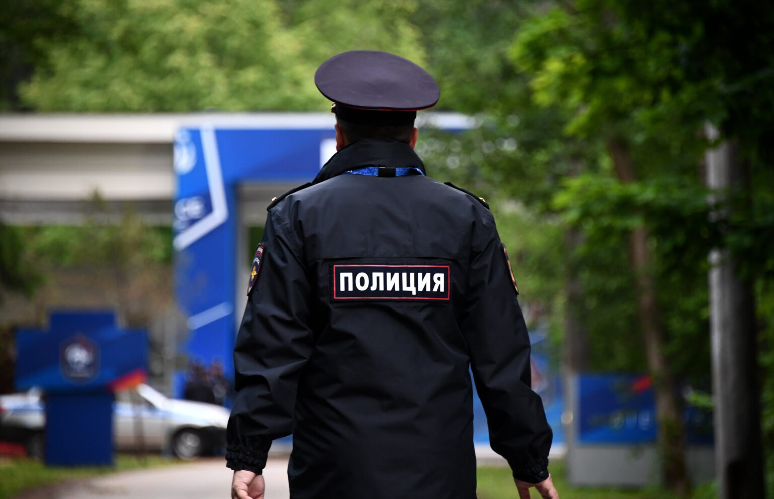 Mystery As Russian Colonels Fall out of Windows A policeman stands guard in Kostrovo