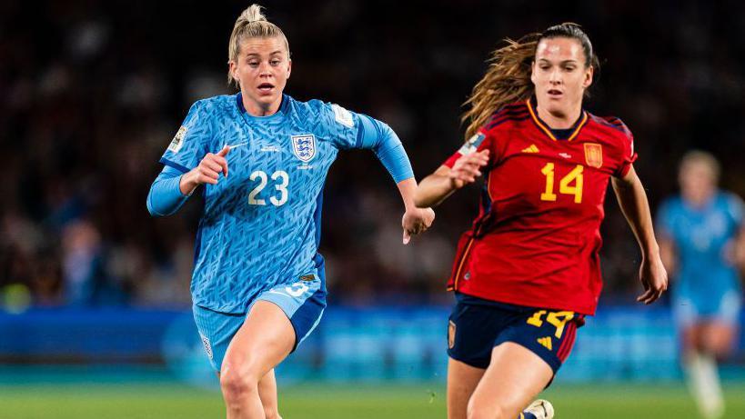 England v Spain – World Cup finalists meet again Arsenal team-mates Alessia Russo and Laia Codina during the 2023 Women's World Cup final