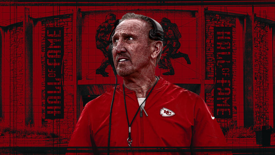 No coordinator in NFL history can match Steve Spagnuolo's four rings, and he's chasing a fifth. Should he be in the Pro Football Hall of Fame? (Joseph Raines/Yahoo Sports)
