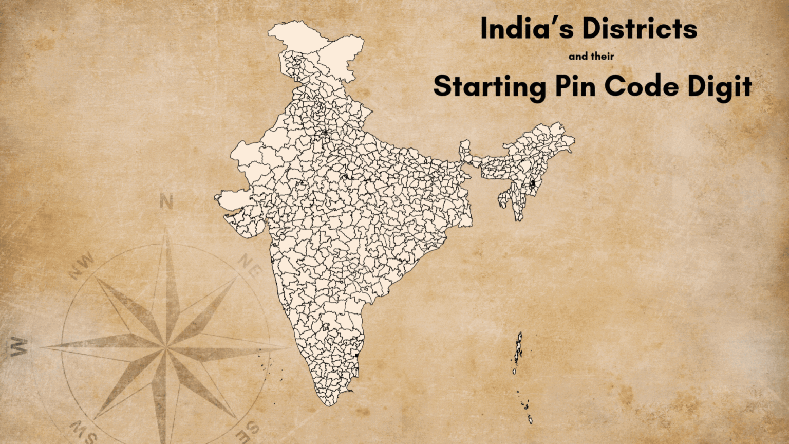 [OC] Getting your mail to you: India's Postal Pin Codes by District