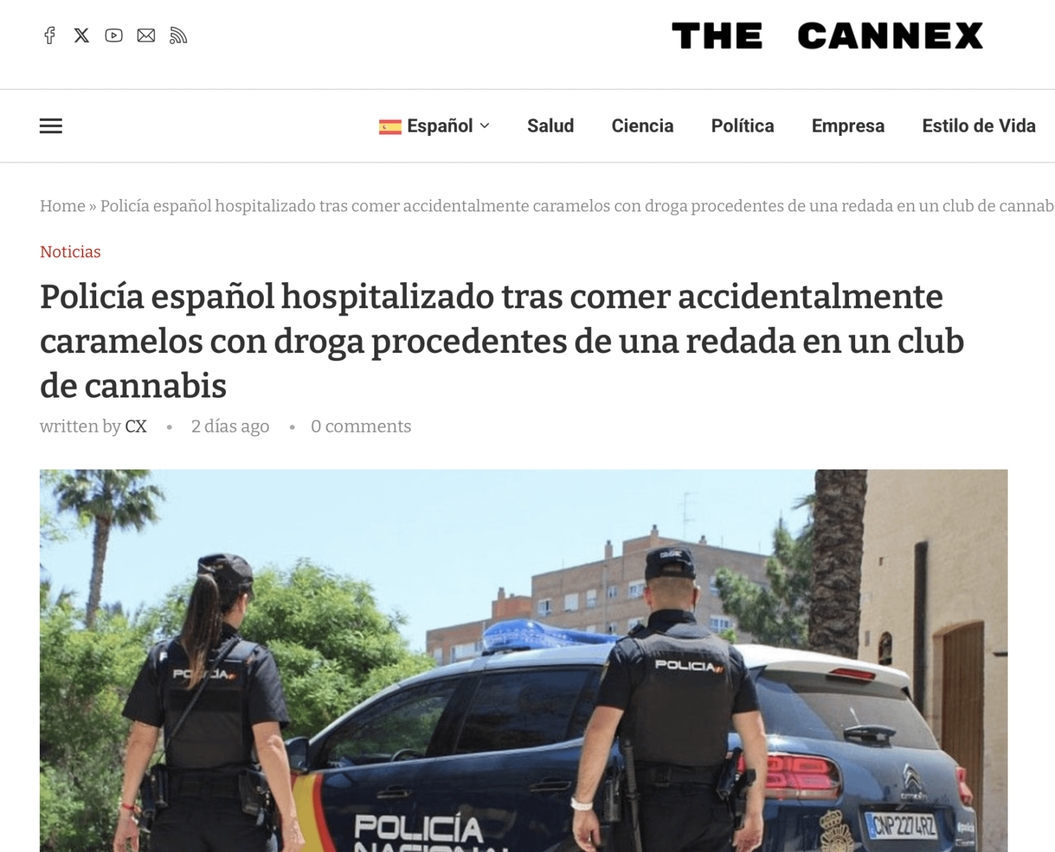 The Spanish police bravely test the most risky media in their own skin.